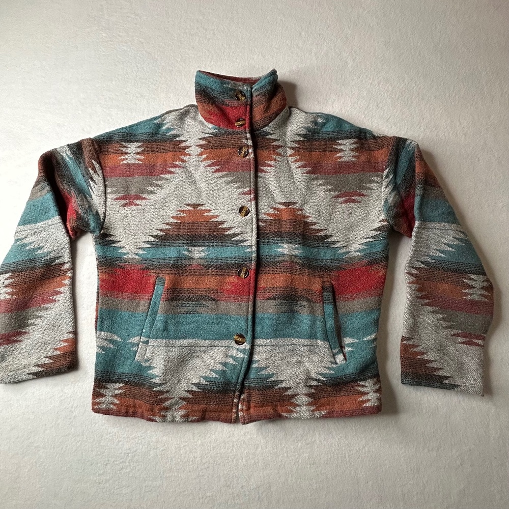 Shop Wanna B Medium Women Aztec Print Southwestern Geometric Jacket Indian